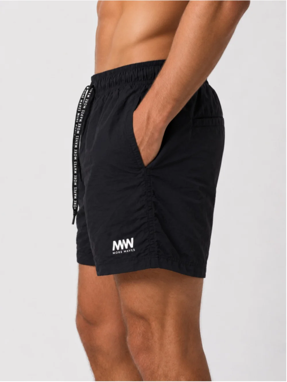 H&M Men’s Black “More Waves” Swim Shorts – Size M